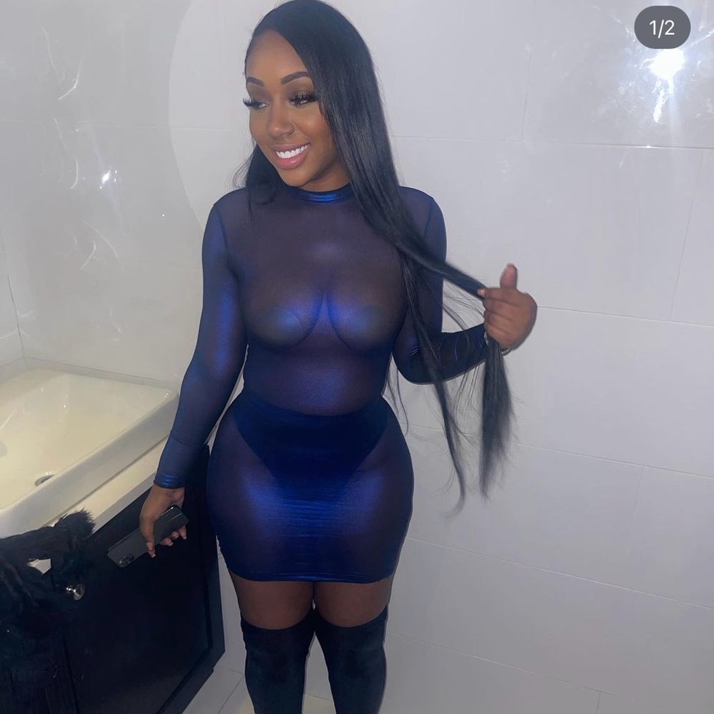 Maison close mesh blue dress.